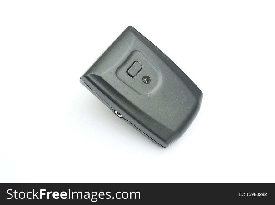 One black wireless flash trigger for a SLR camera