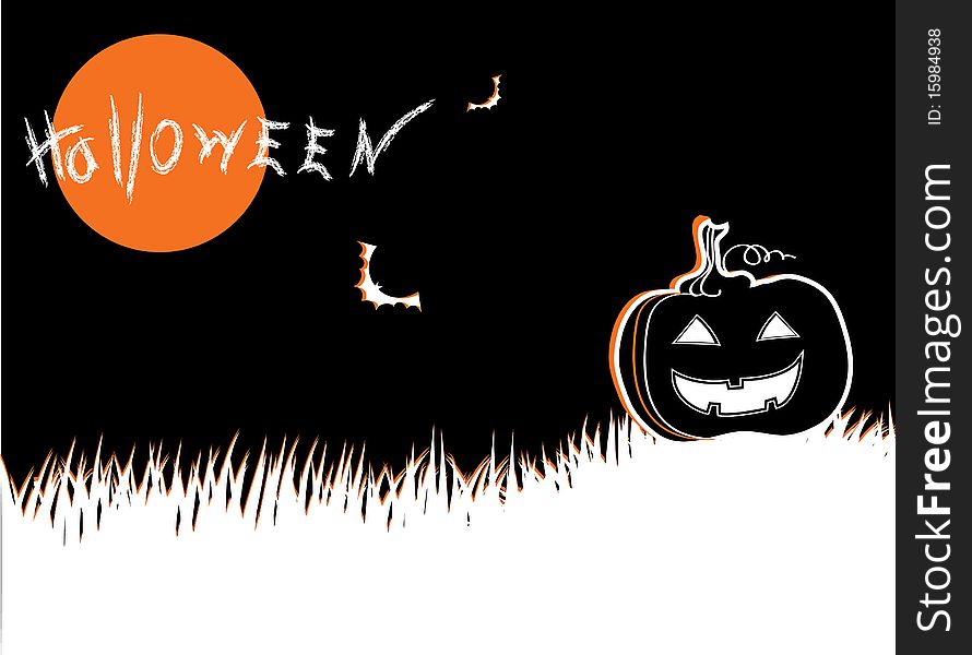 Halloween . Vector graphic postcard for design. Halloween . Vector graphic postcard for design