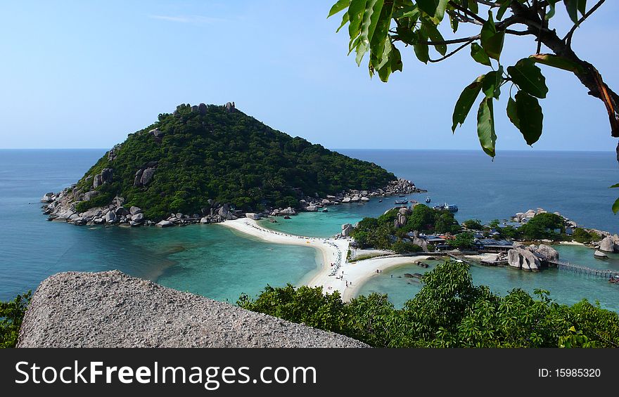 Yaoyang Tropical Island in Thailand, picture taken from the top of a twin island across. Yaoyang Tropical Island in Thailand, picture taken from the top of a twin island across