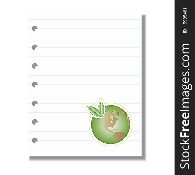 Blank paper with green Earth