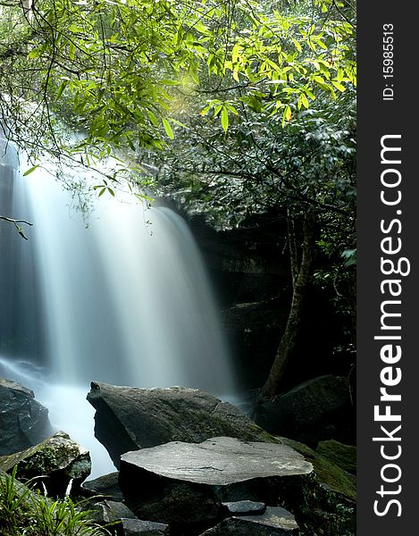 The beautiful waterfall at Phukradung National Park in Thailand