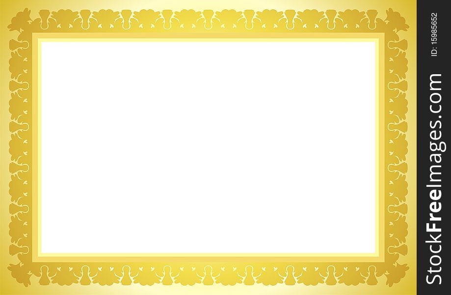 Gold frame illustration with a blank space
