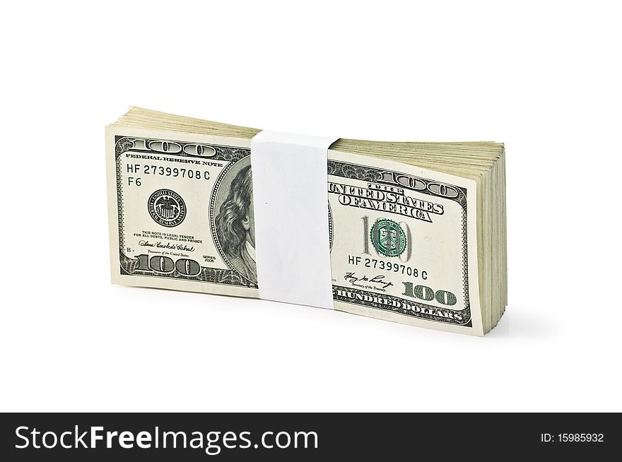 Dollar heap isolated on white