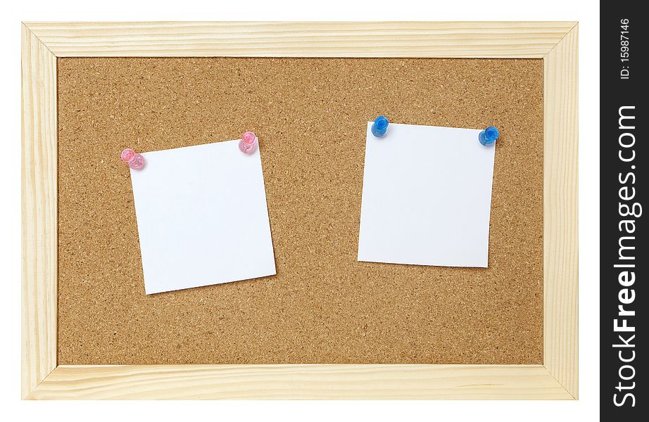 Blank Papers On Cork Board