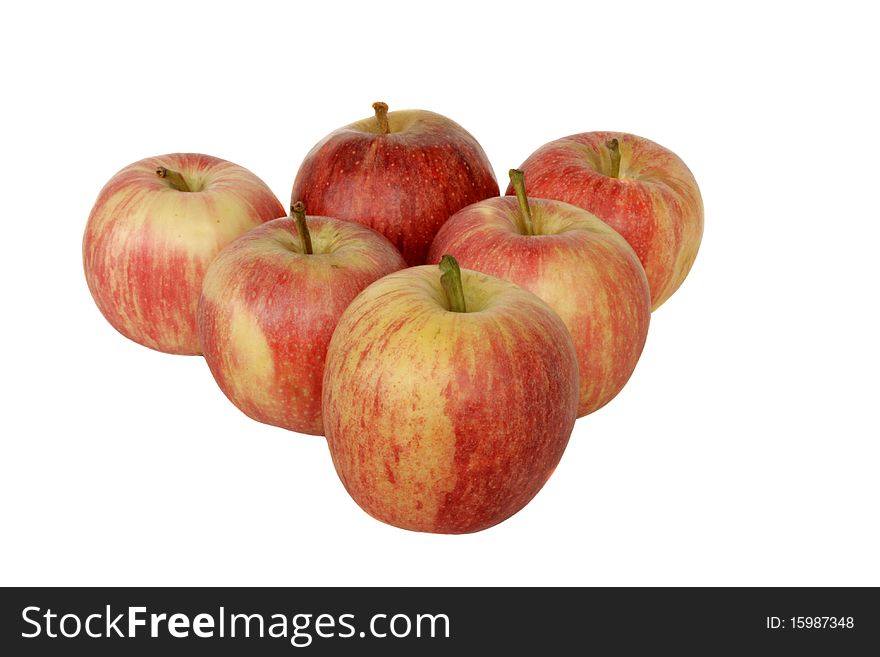 Fresh ripe red apples in isolated over white background
