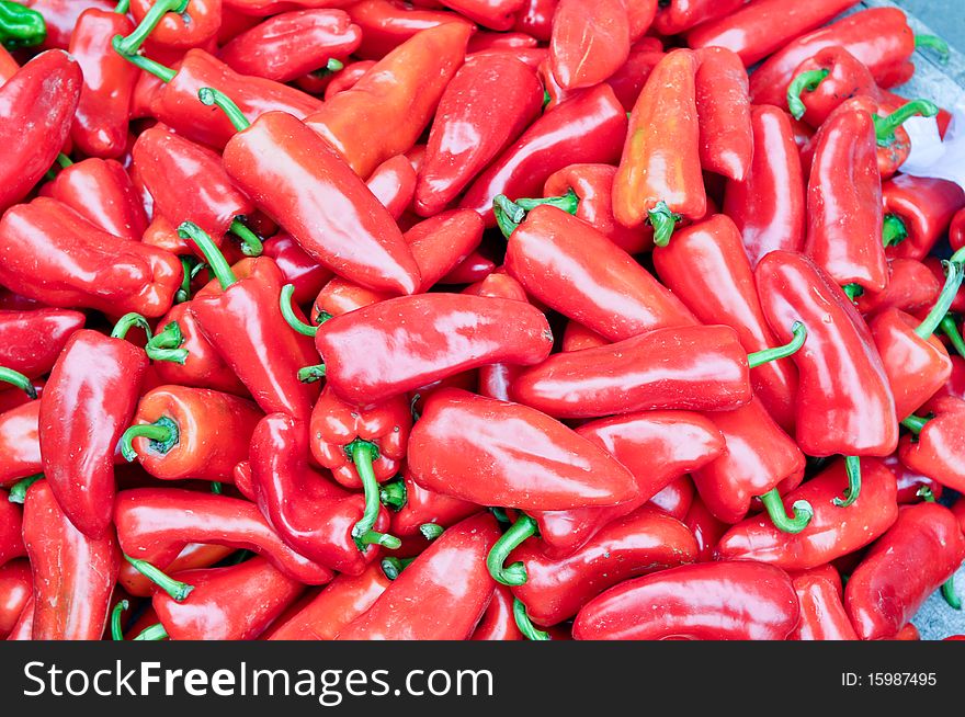 Hot pepper in a market
