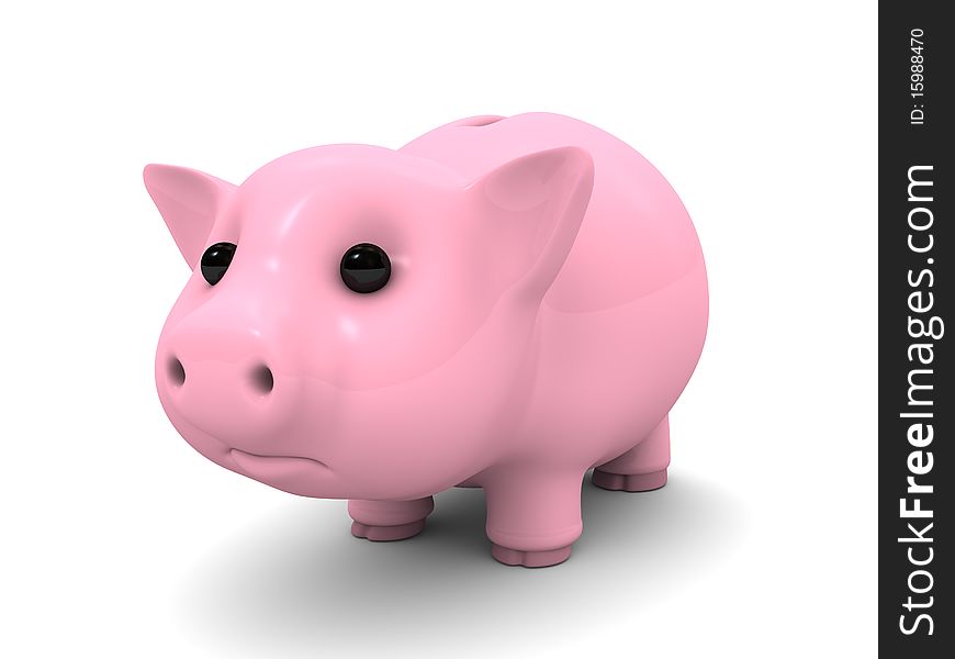 Ping piggy bank on a white background