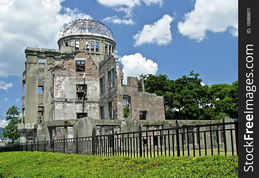 A-Bomb Dome in Hiroshima, Japan, is part of the Hiroshima Peace Memorial Park and was designated a UNESCO World Heritage Site in 1996. The building serves as a memorial to the people who were killed in the atomic bombing of Hiroshima on August 6, 1945. A-Bomb Dome in Hiroshima, Japan, is part of the Hiroshima Peace Memorial Park and was designated a UNESCO World Heritage Site in 1996. The building serves as a memorial to the people who were killed in the atomic bombing of Hiroshima on August 6, 1945.