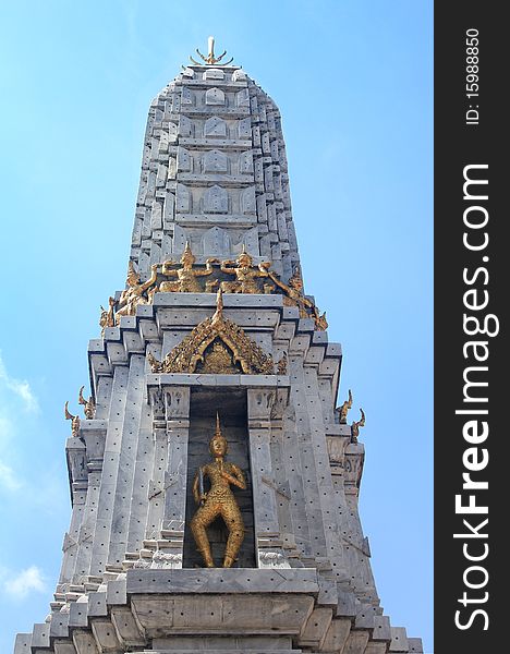 Temple Under A Blue Sky In Bangkok