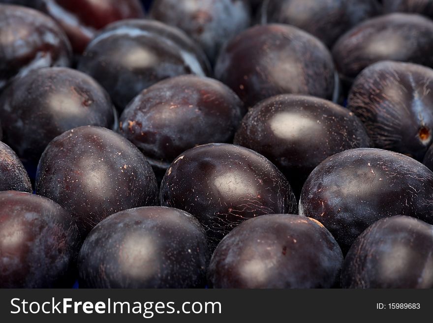 Fresh plums on a table. Fresh plums on a table