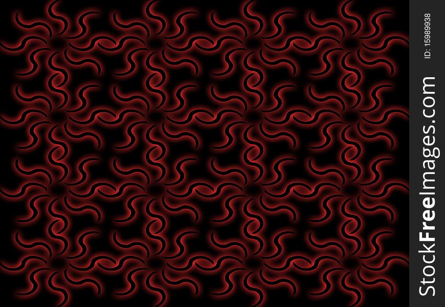 Black background with red shapes on it