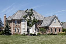 Brick Home With Cedar Roof Stock Photos Brick Home With Cedar Roof Stock Photos