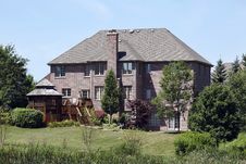 Rear View Of Large Brick Home Royalty Free Stock Photo Rear View Of Large Brick Home Royalty Free Stock Photo