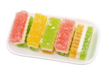 Fruit Candy Slices On The White Royalty Free Stock Photography