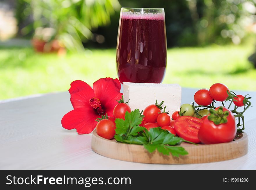 Healthy breakfast cheese and tomato. Healthy breakfast cheese and tomato