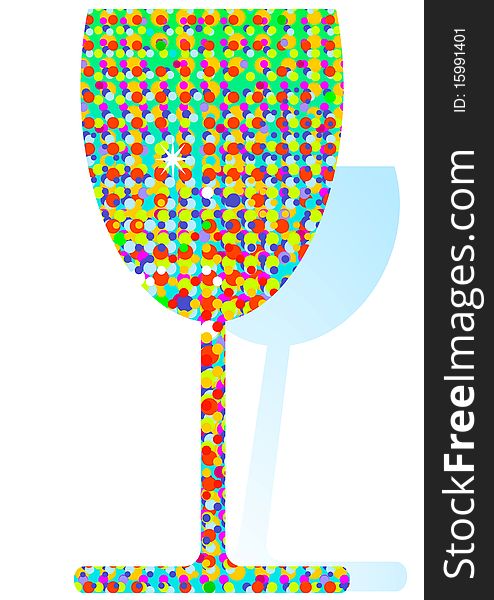 Colored confetti cocktail, colorful background