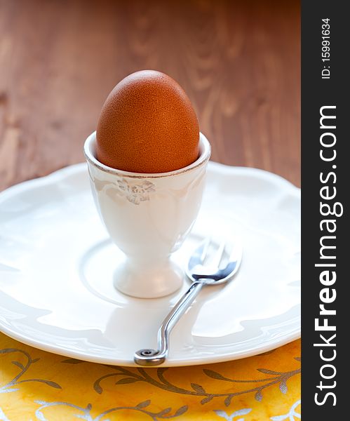 Boiled egg in an eggcup