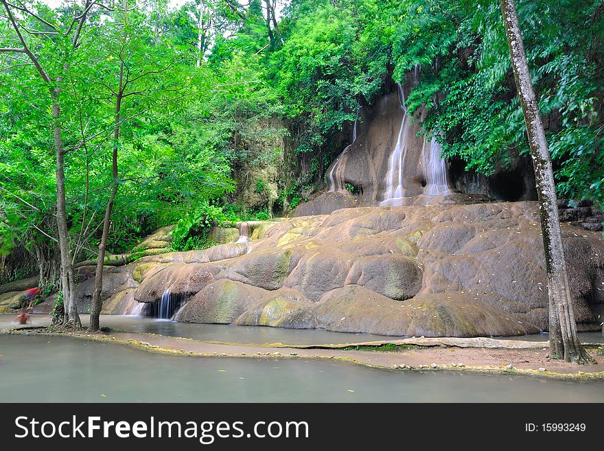 The waterfall in Kanjanaburee, th west of Thailand