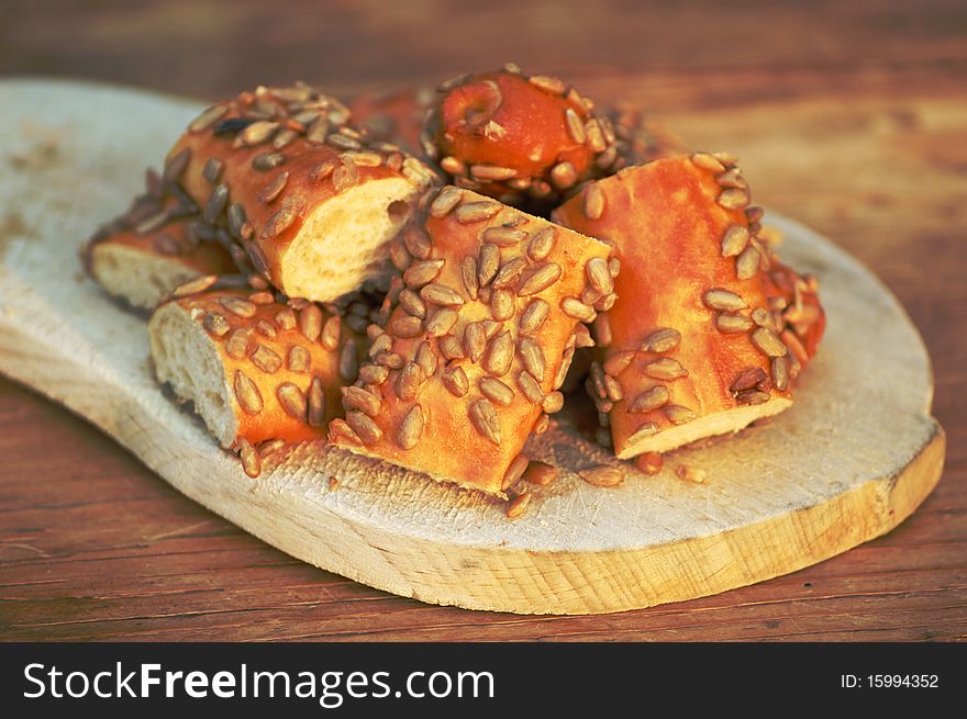 Baguette with sunflower seeds