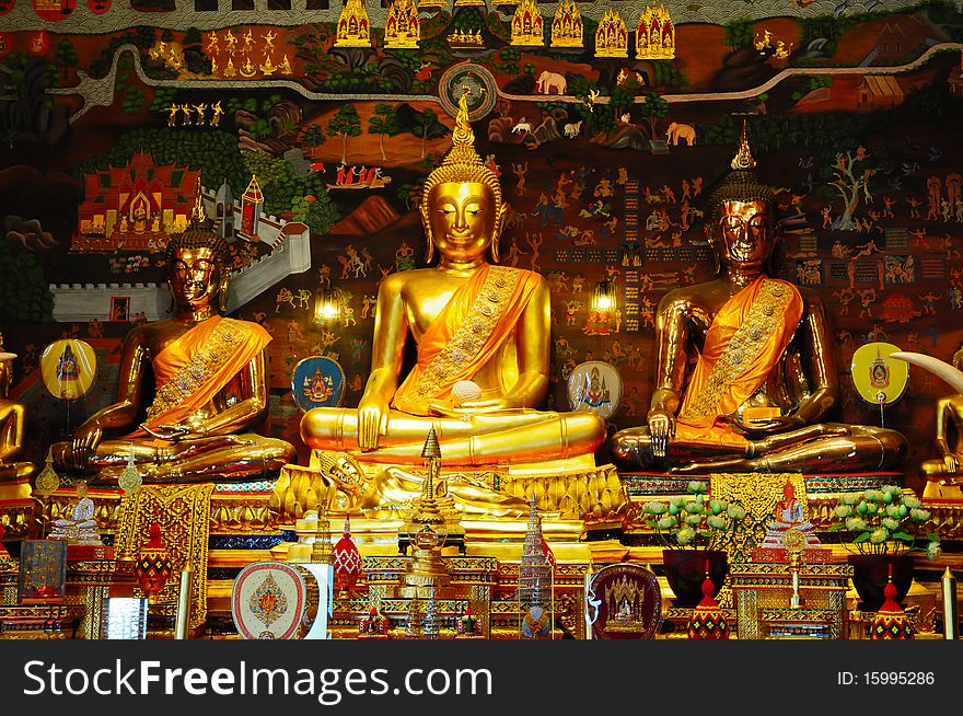 Ancient Buddha at Ayutthaya Thailand