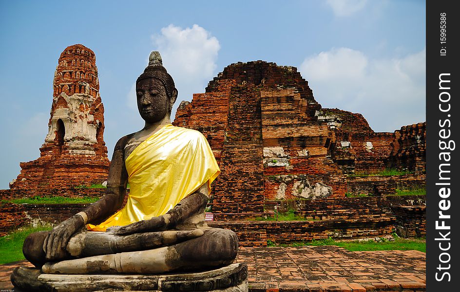 Buddha among the ruins