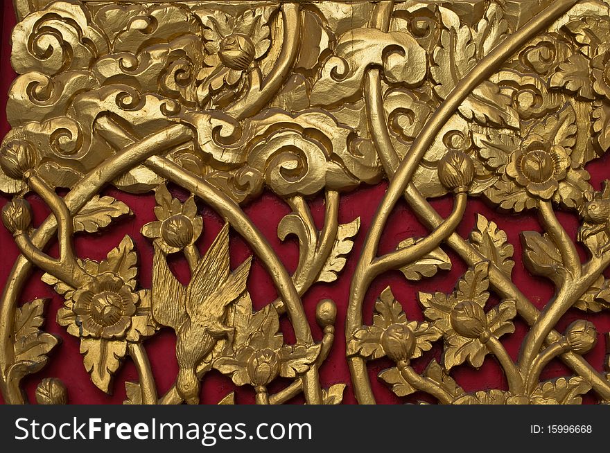 Details of thai traditional style in door background