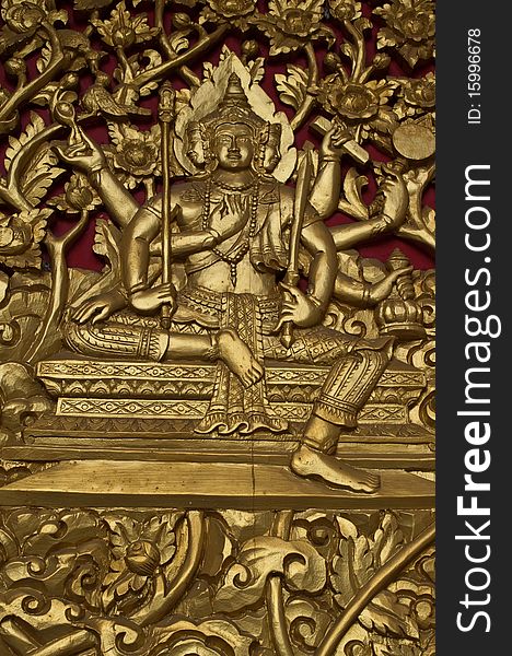 Details of thai traditional style in door background