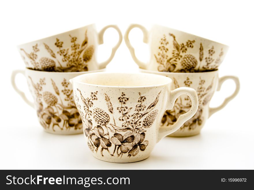 Coffee cups from ceramics with pattern