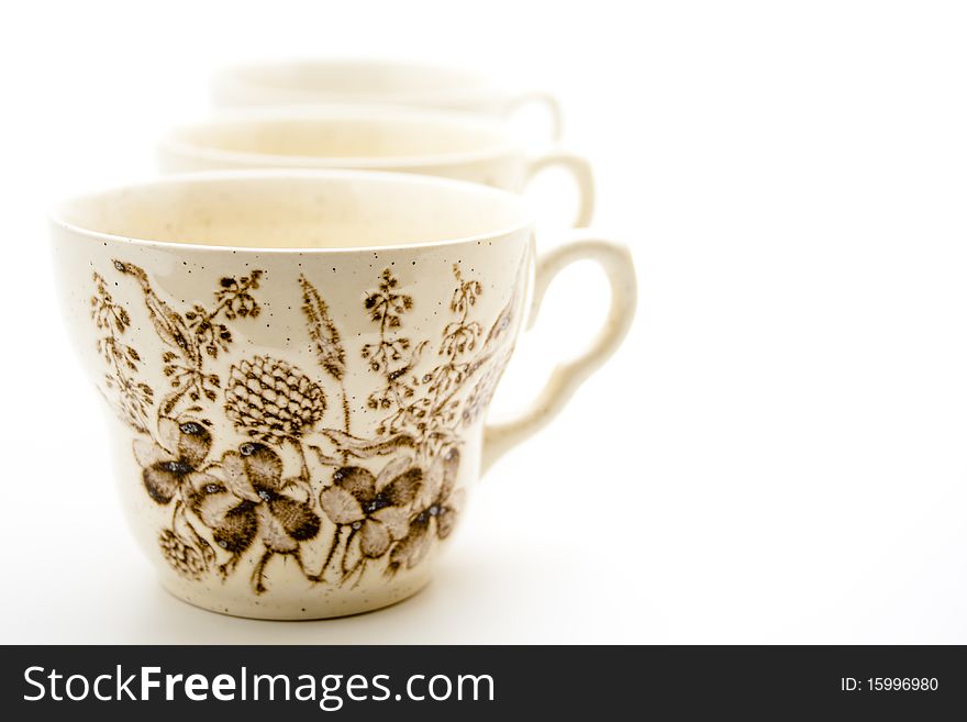 Coffee cups from ceramics with pattern. Coffee cups from ceramics with pattern