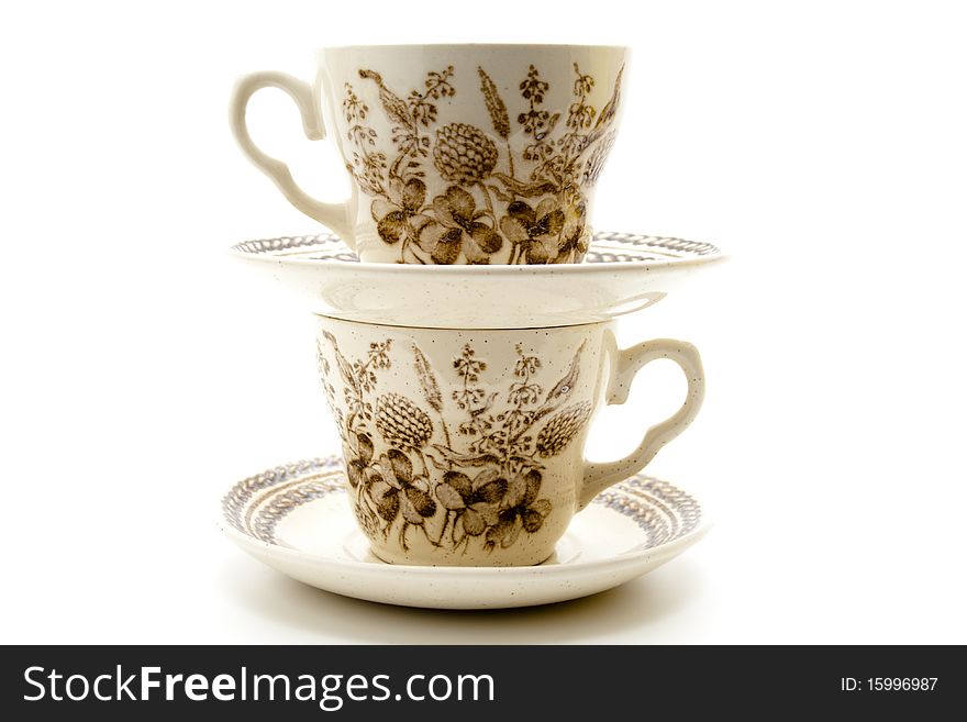 Coffee cups from ceramics with pattern. Coffee cups from ceramics with pattern