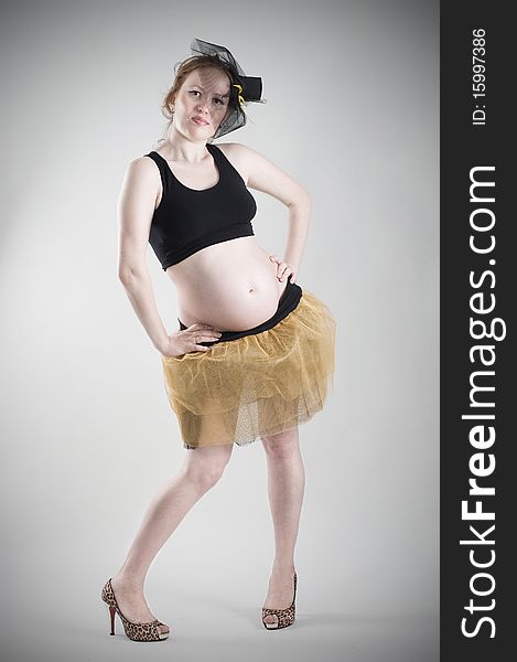 Fun Portrait Of Beautiful Prego Woman