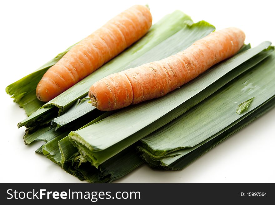 Leek with carrot for the soup