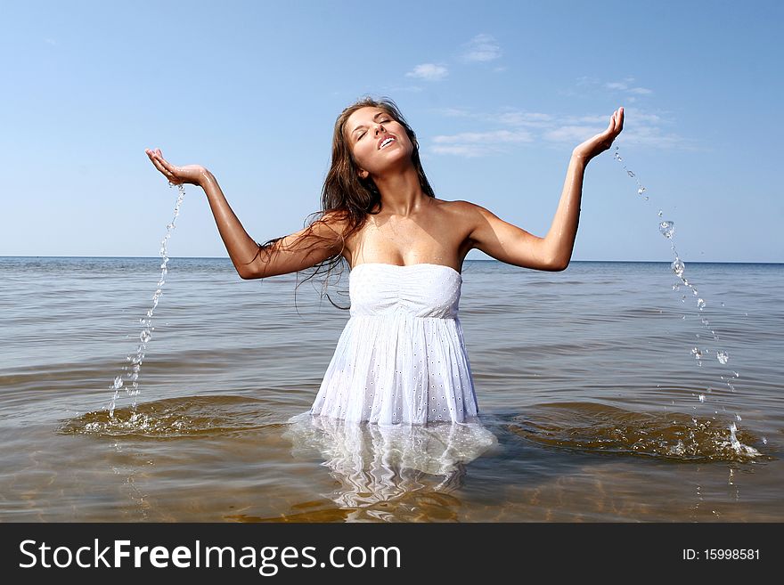 Sexy And Beautiful Woman On Beach