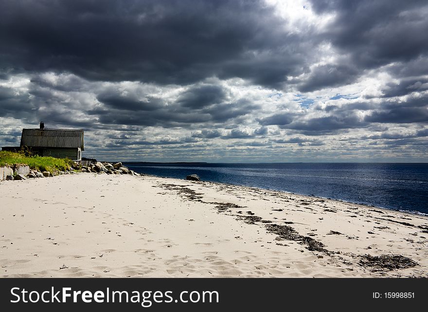 House under the sky on the beach. House under the sky on the beach