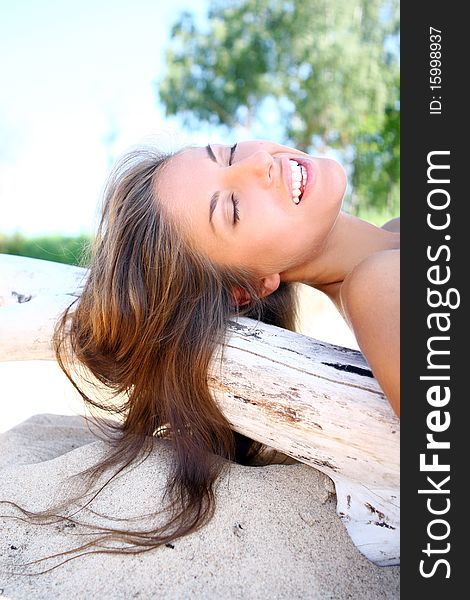 Sexy and beautiful woman on beach