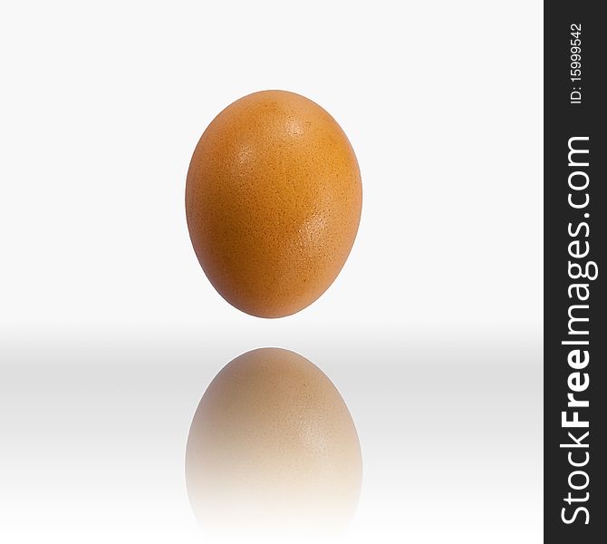 Close up of egg on white background with clipping path
