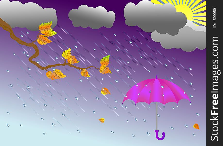 Autumn background with umbrella. vector illustration. Autumn background with umbrella. vector illustration.