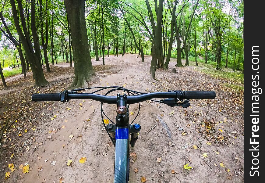 MTB Bicycle On The Trails In The Autumn Season