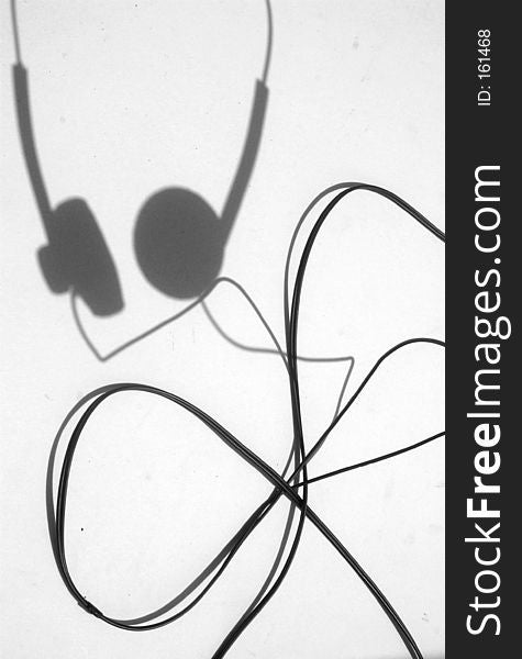 Headphone, Wire, Shadow. Headphone, Wire, Shadow