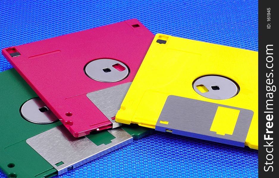 Various Colored Floppy Disks