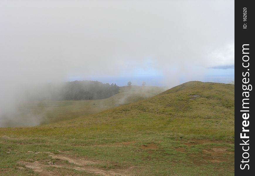 View from Easter Island highest point - Mt Terevaka Hill. View from Easter Island highest point - Mt Terevaka Hill