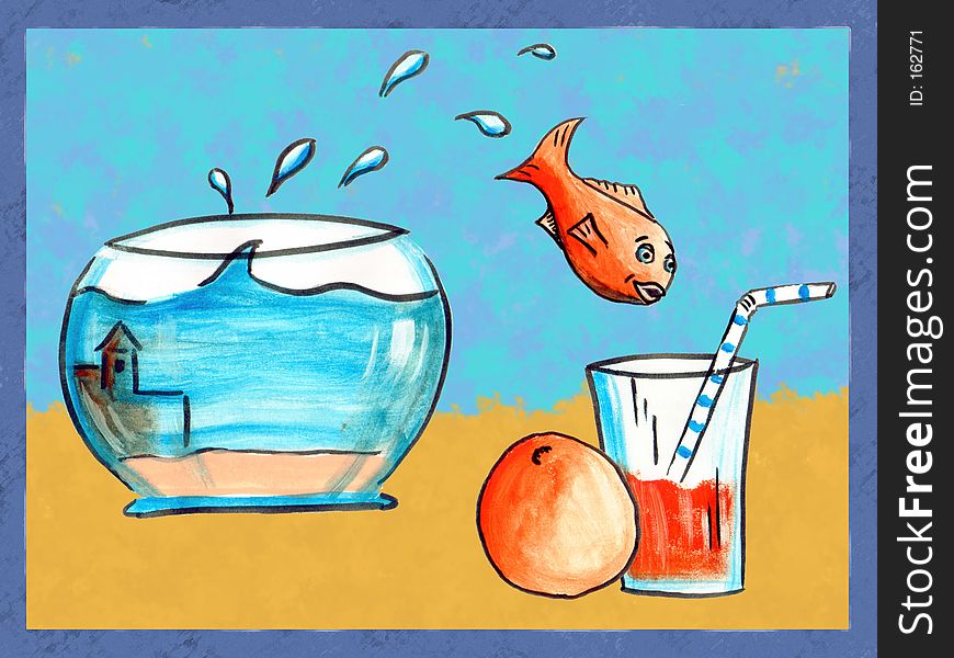 Orange juice and red fish