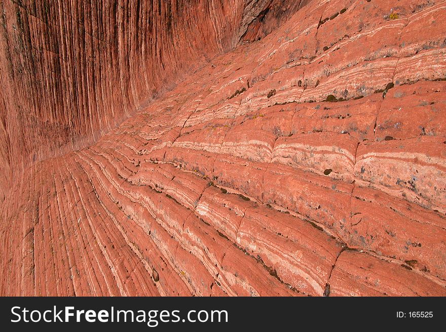 Abstract Running Red Rock Layers And Lines