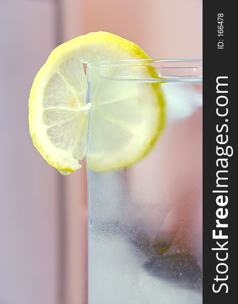 Glass of water with lemon slice