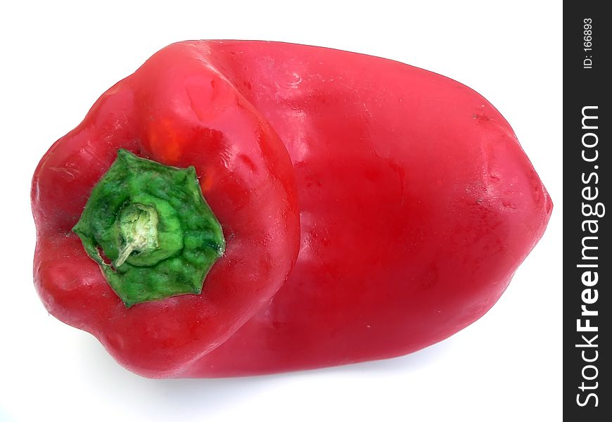 Red pepper against a white background