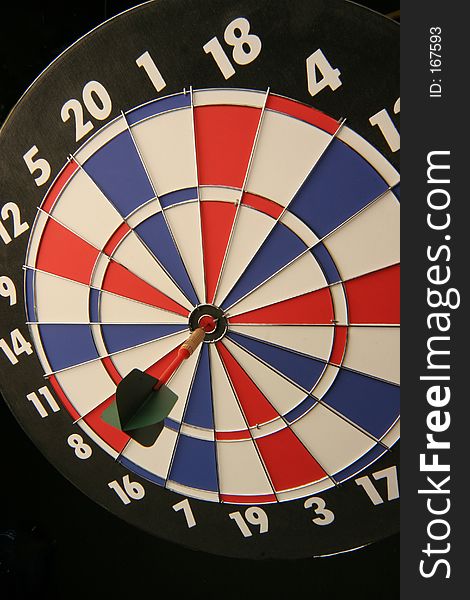 Bull's-eye on dartboard