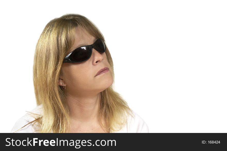 Isolated woman with glasses