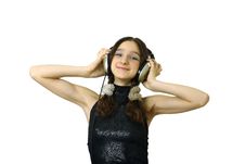 Girl With Headphones Royalty Free Stock Image Girl With Headphones Royalty Free Stock Image