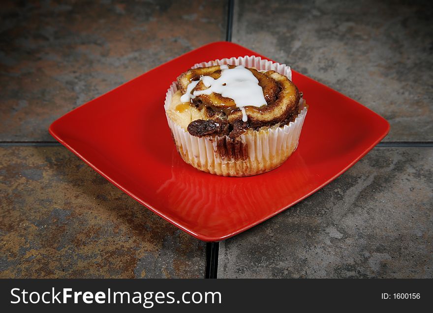 Delicious homemade cinnamon buns on plate