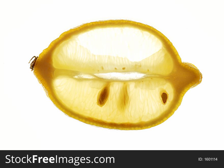 Picture of slice of lemon.
